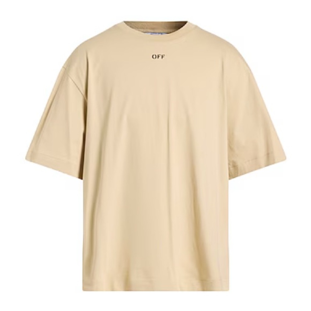 Off White Men's Off Stamp Skate Tee in Dark Beige
